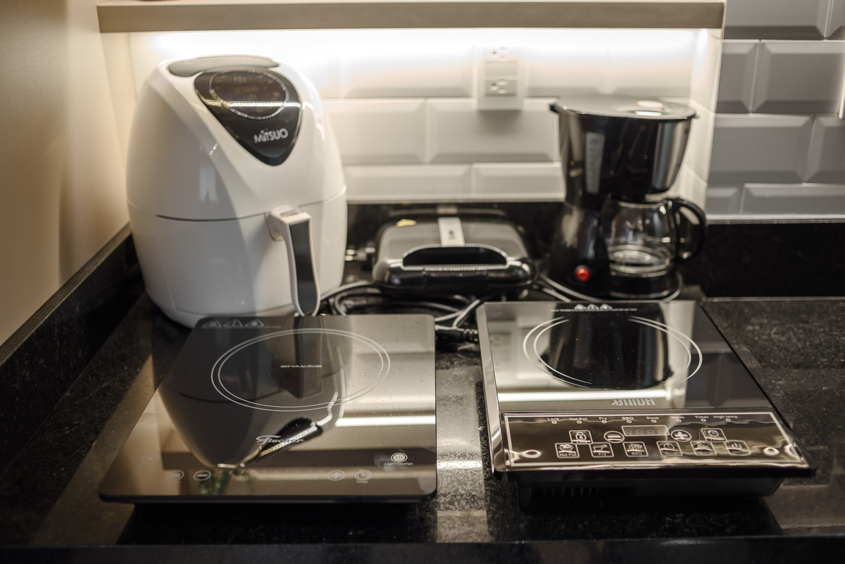 Fotos de apartamento de 27m² em Foz do Iguaçu, disponível para locação no Airbnb.