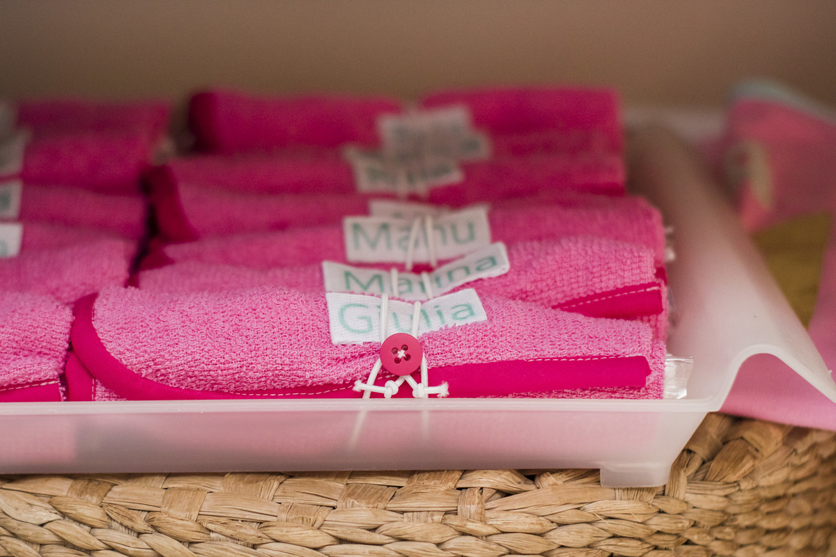 toalhinhas de rosto para a festa do pijama
