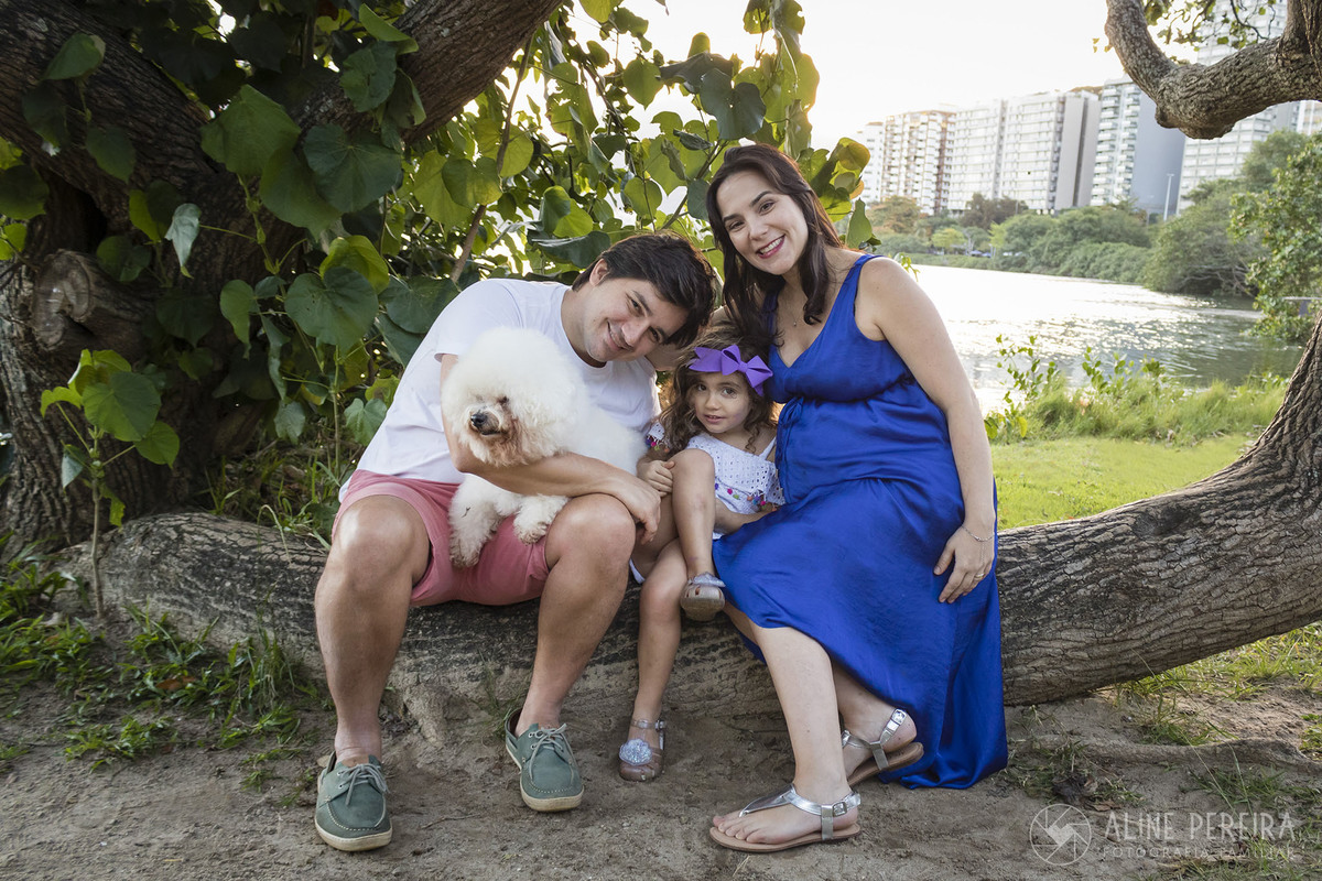 família reunida na Lagoa, Rio de Janeiro