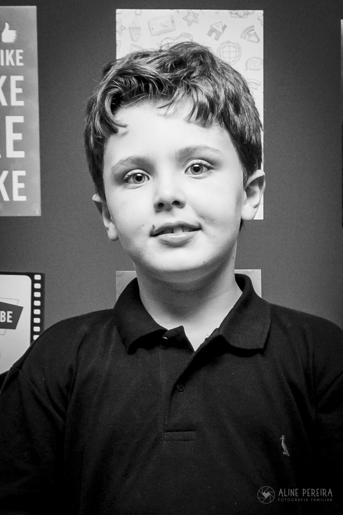 portrait em preto e branco do aniversariante