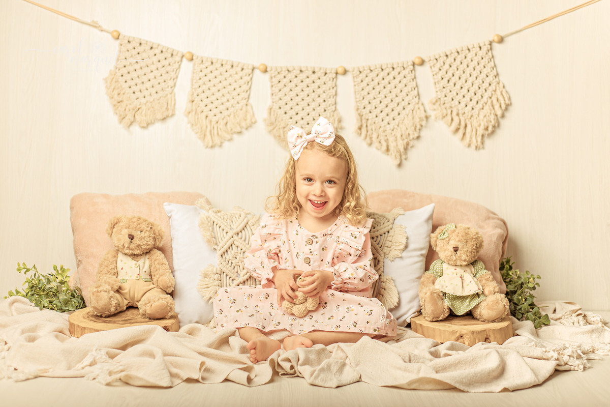 infantil boho rústico romântico princesa ursinhos ursos artesanato handmade acompanhamento mensal bimestral trimestral fotografia retrato ensaio família Niterói Itaipu Região Oceânica Rio de Janeiro estúdio
