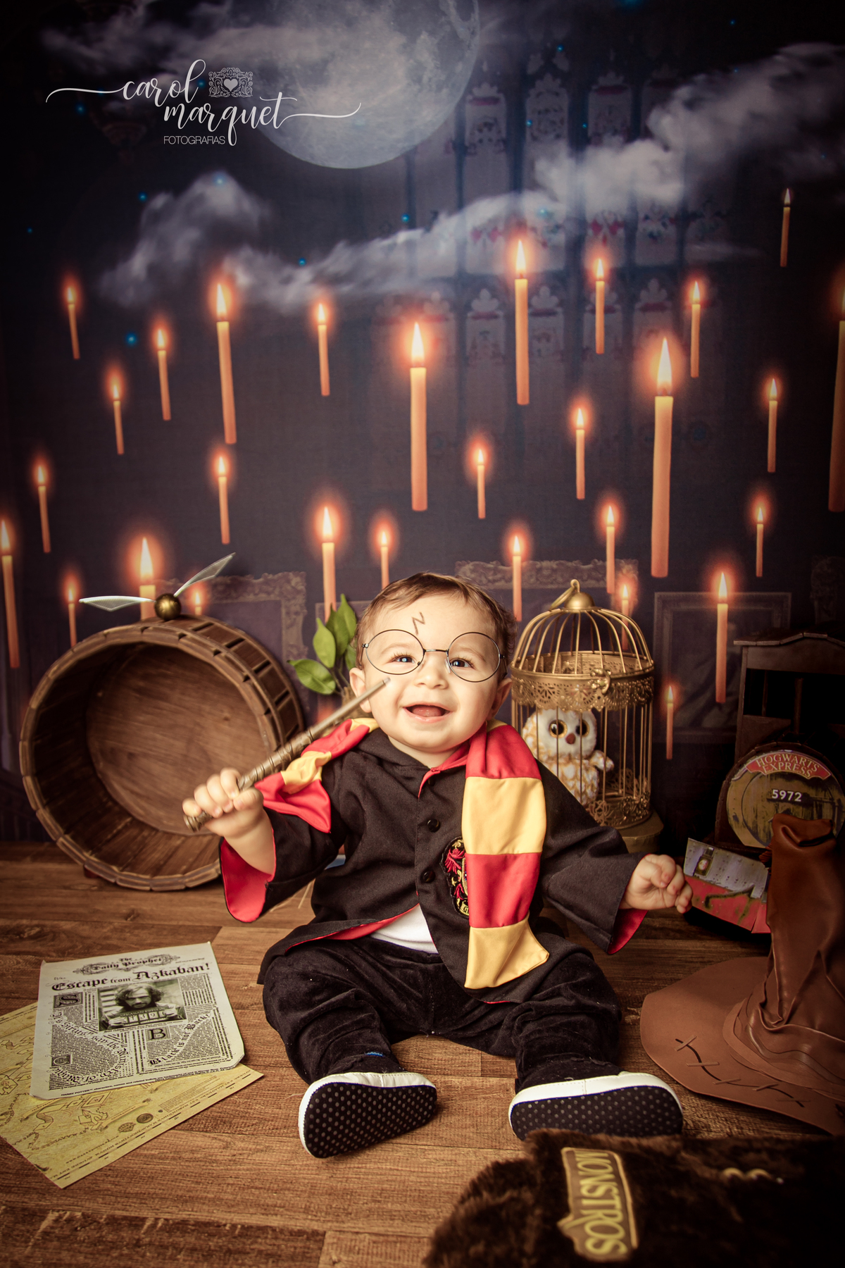 harry potter hermione hoghwarts magia mágico mago ensaio infantil temático bebê neném criança fotografia fotográfico retrato macramê mensal trimestral Niterói Itaipu Região Oceânica Rio de Janeiro boho família filho mãe pai