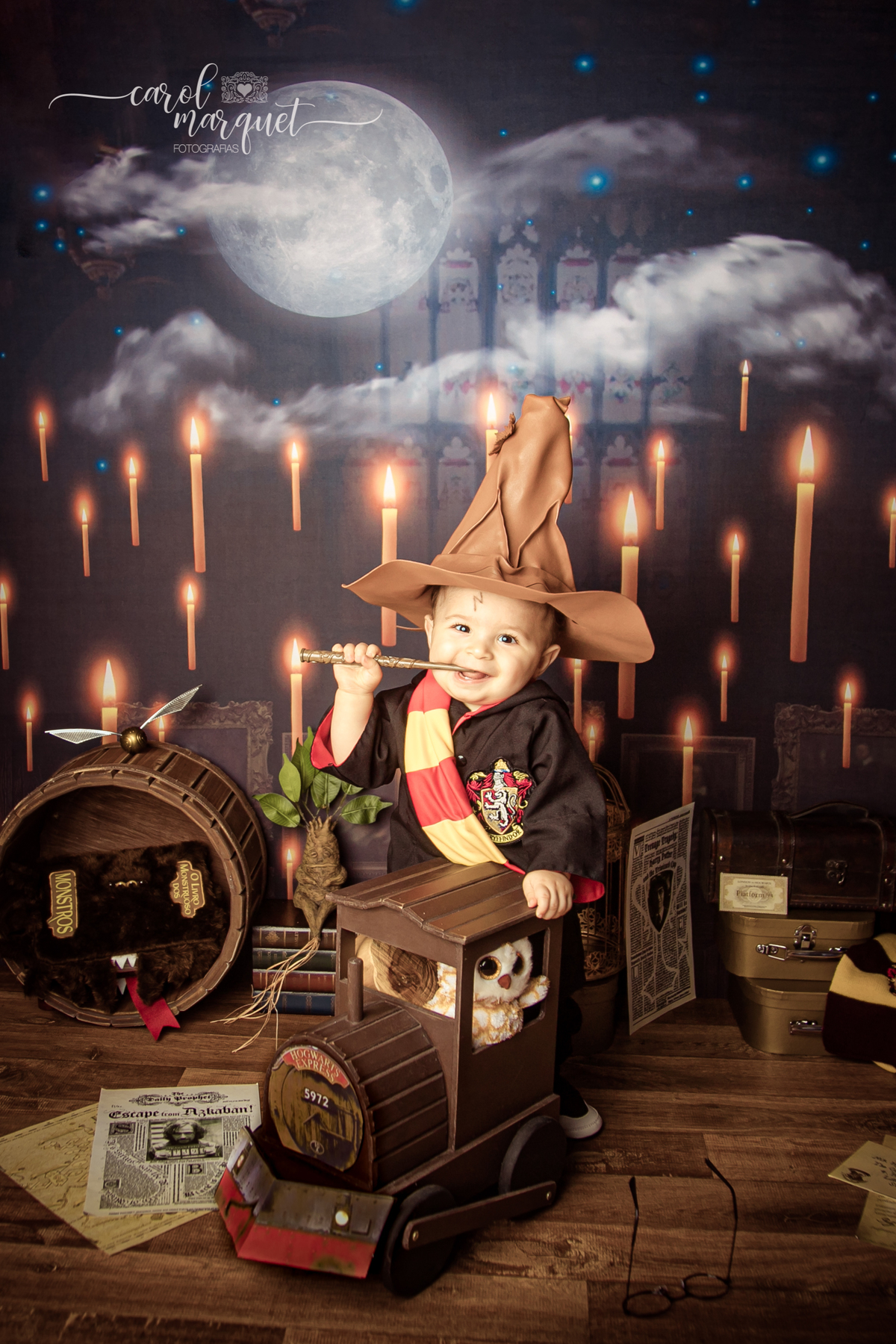 harry potter hermione hoghwarts magia mágico mago ensaio infantil temático bebê neném criança fotografia fotográfico retrato macramê mensal trimestral Niterói Itaipu Região Oceânica Rio de Janeiro boho família filho mãe pai