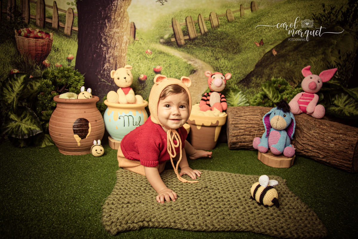 ensaio infantil acompanhamento trimestral mensal bebê fotografia temático páscoa coelho pooh puff amigurumi crochet crochê clean floresta jardim flor menina princesa Niterói Itaipu Região Oceânica Rio de Janeiro
