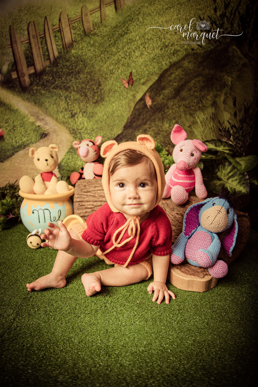 ensaio infantil acompanhamento trimestral mensal bebê fotografia temático páscoa coelho pooh puff amigurumi crochet crochê clean floresta jardim flor menina princesa Niterói Itaipu Região Oceânica Rio de Janeiro