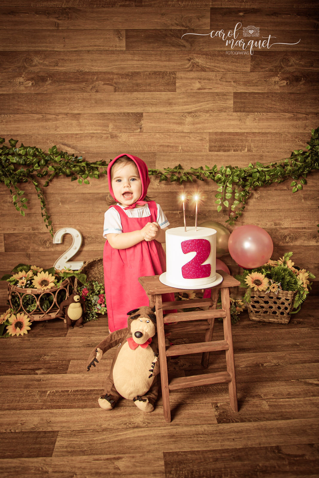 acompanhamento infantil bebê mensal trimestral aniversário Masha e o Urso Temático Itaipu Niterói Região Oceânica Rio de Janeiro flores floresta 2 anos