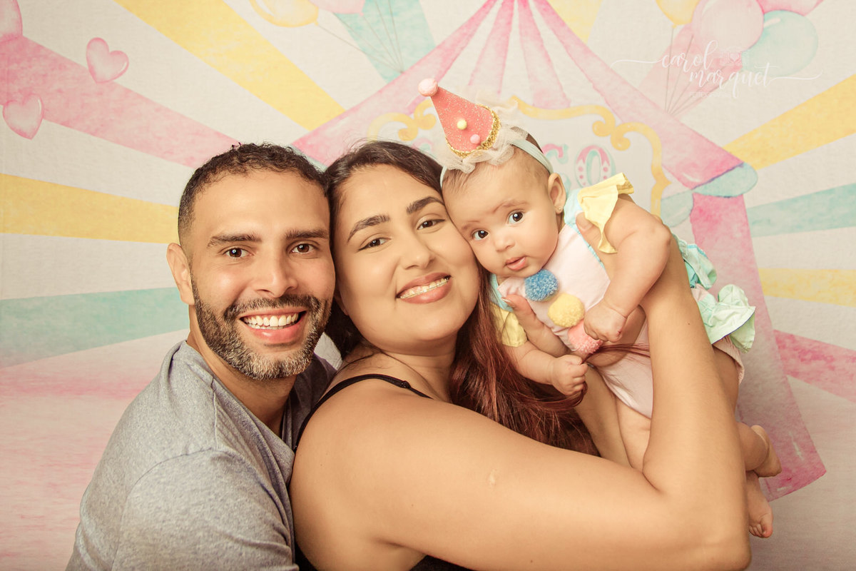 acompanhamento mensal trimestral bebê circo rosa princesa palhacinha menina Niterói Itaipu região Oceânica Rio de Janeiro família