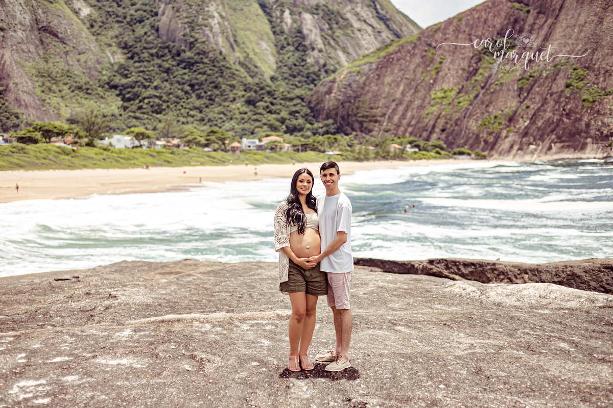 ensaio fotografia gestante gestação praia floresta rústico praiano carioca bebê Itaipu Niterói Rio de Janeiro Região Oceânica
