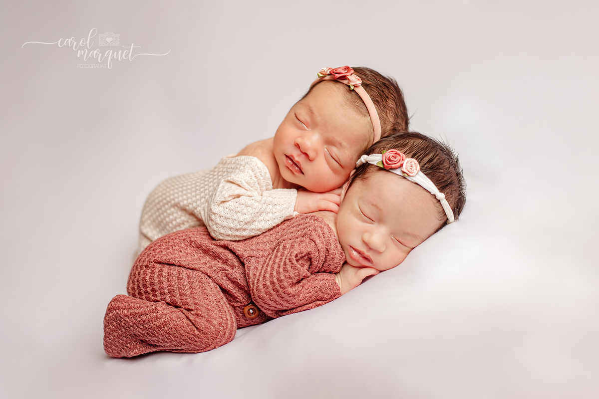 newborn recém nascidas bebês gêmeos gêmeas flores jardim floresta Harry Potter família univitelinas bi vitelinas 