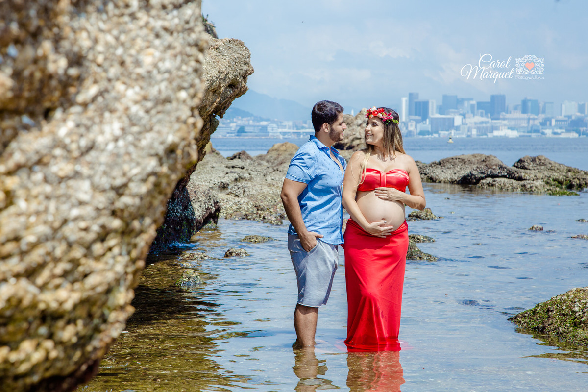 gestante gestação praia família mar céu montanha menino