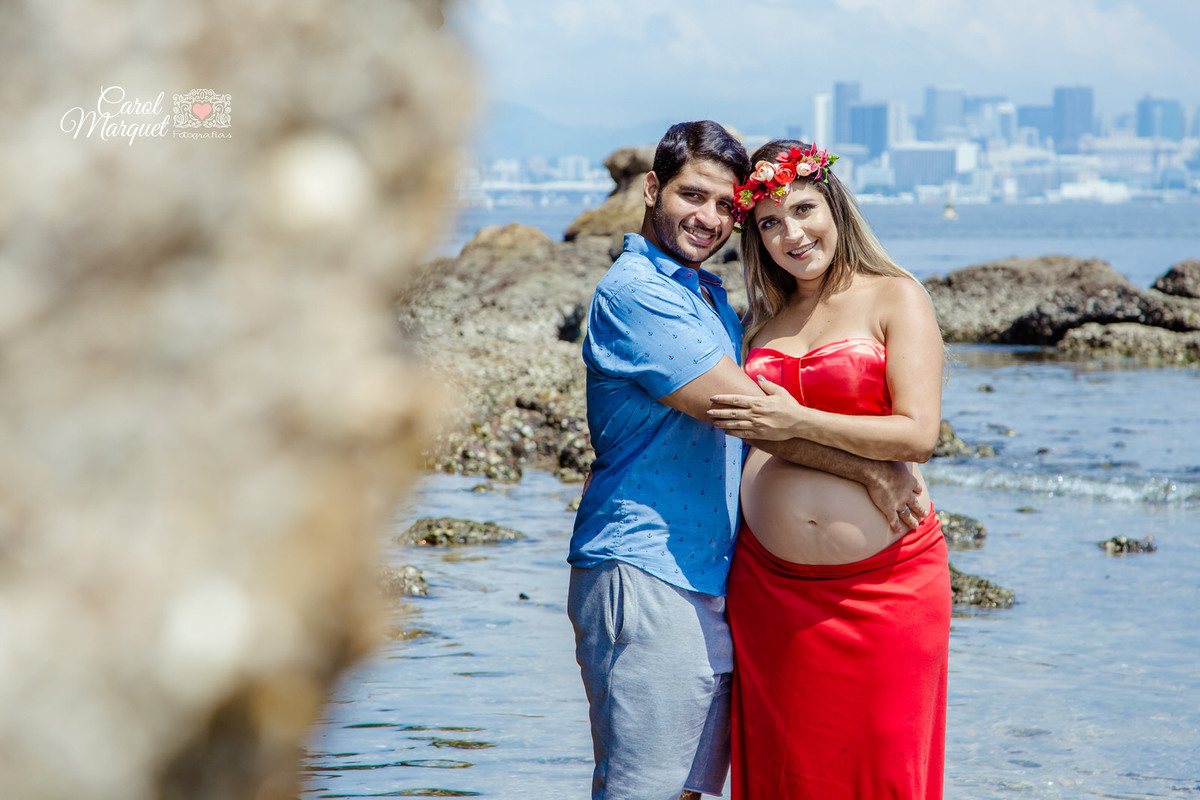 gestante gestação praia família mar céu montanha menino