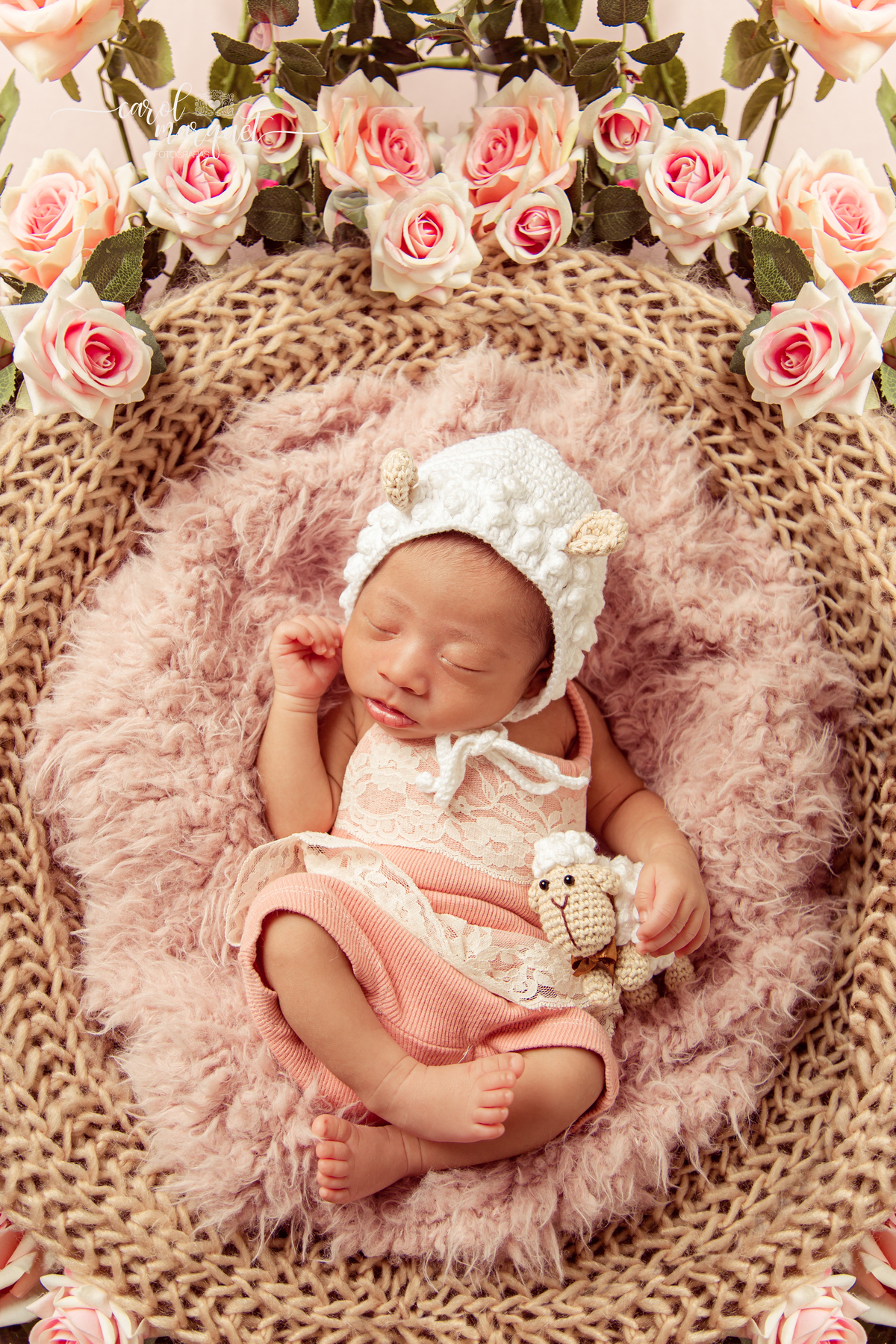 newborn recém nascido flor floresta jardim amigurumi chapeuzinho minions agnes unicórnio Niterói Rio de Janeiro Ensaio fotográfico fotografia