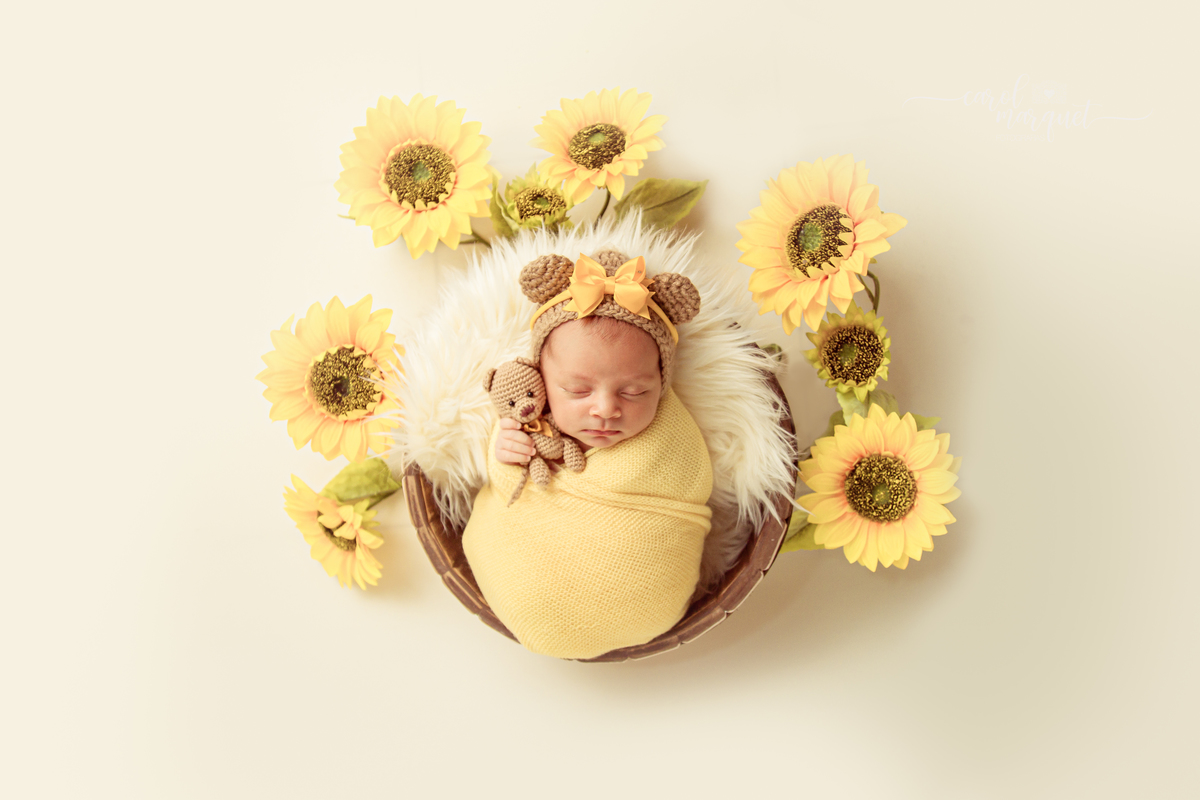 newborn recém nascido bebê neném criança Niterói Rio de Janeiro fotografia ensaio infantil domicílio família princesa alice no país das maravilhas jardim girassol floresta páscoa coelho