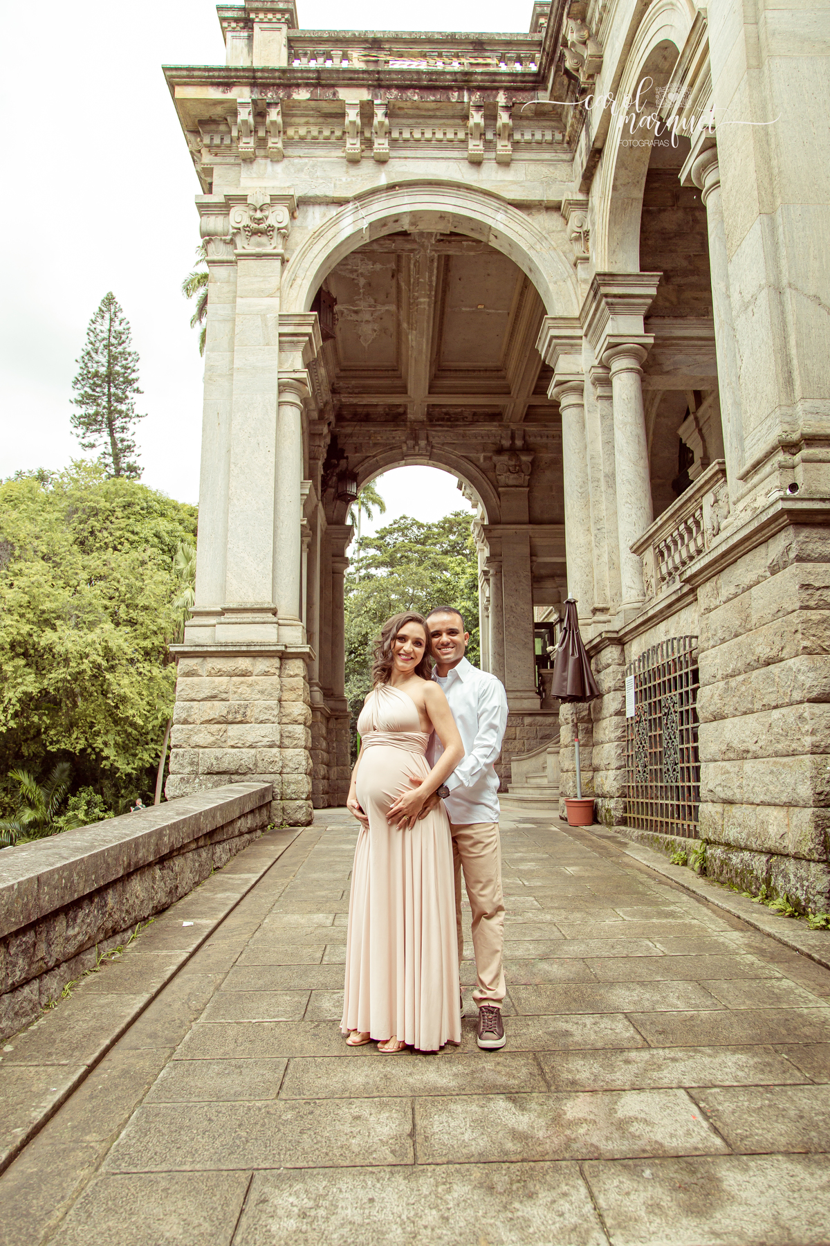 Parque Lage Rio de Janeiro Boho Romântico Gestante Gestação Casal Bebê doce espera floresta