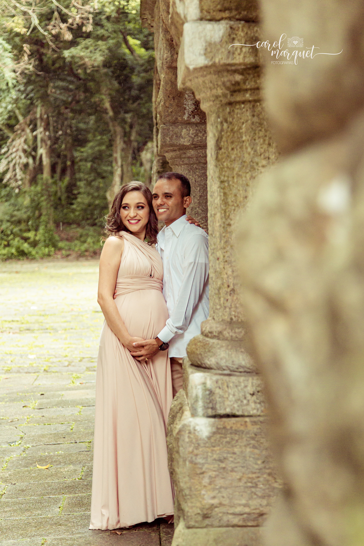 Parque Lage Rio de Janeiro Boho Romântico Gestante Gestação Casal Bebê doce espera floresta