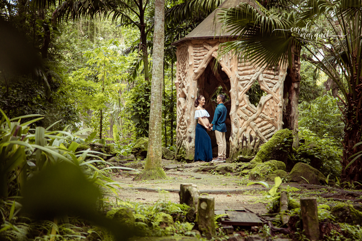 Parque Lage Rio de Janeiro Boho Romântico Gestante Gestação Casal Bebê doce espera floresta