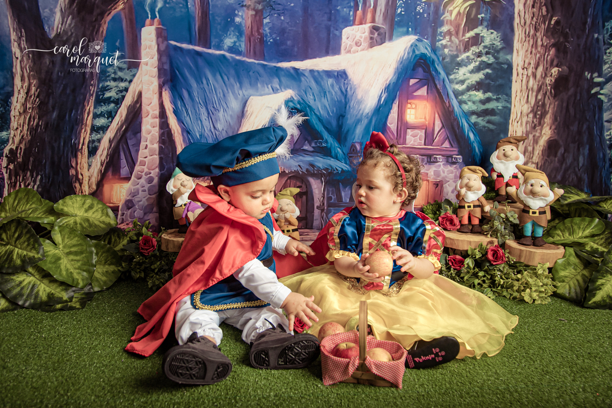 trimestral trimestre ensaio fotográfico fotografia retrato branca de neve 7 anões príncipe princesa gêmeos