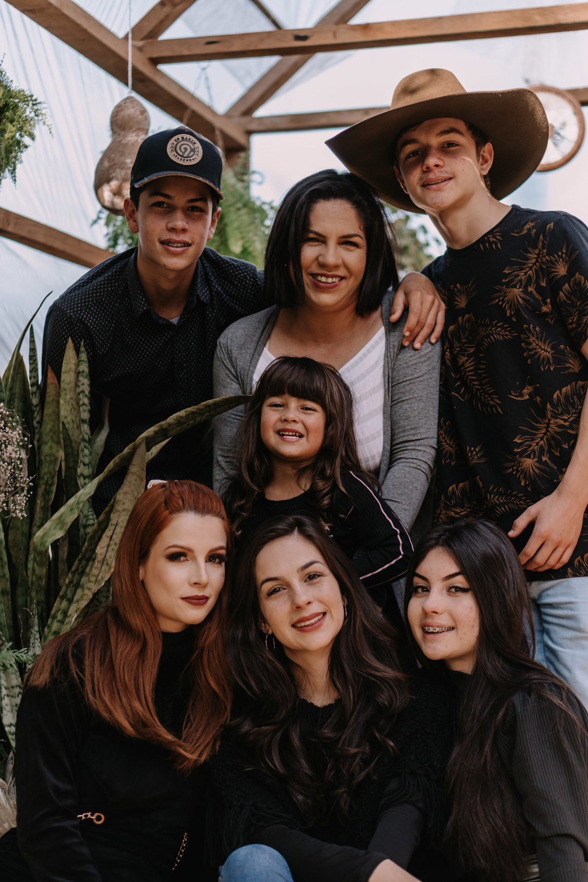 Ensaio de dia das mães com todos os filhos