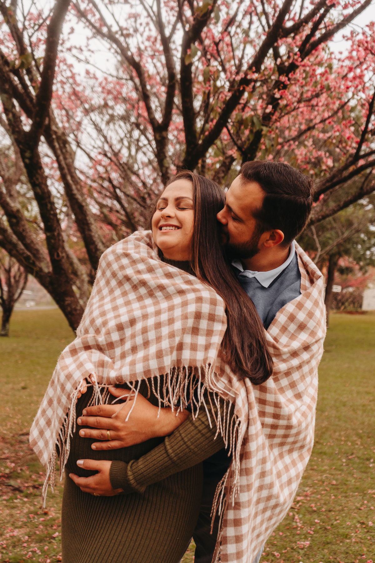 ensaio gestante nas cerejeiras