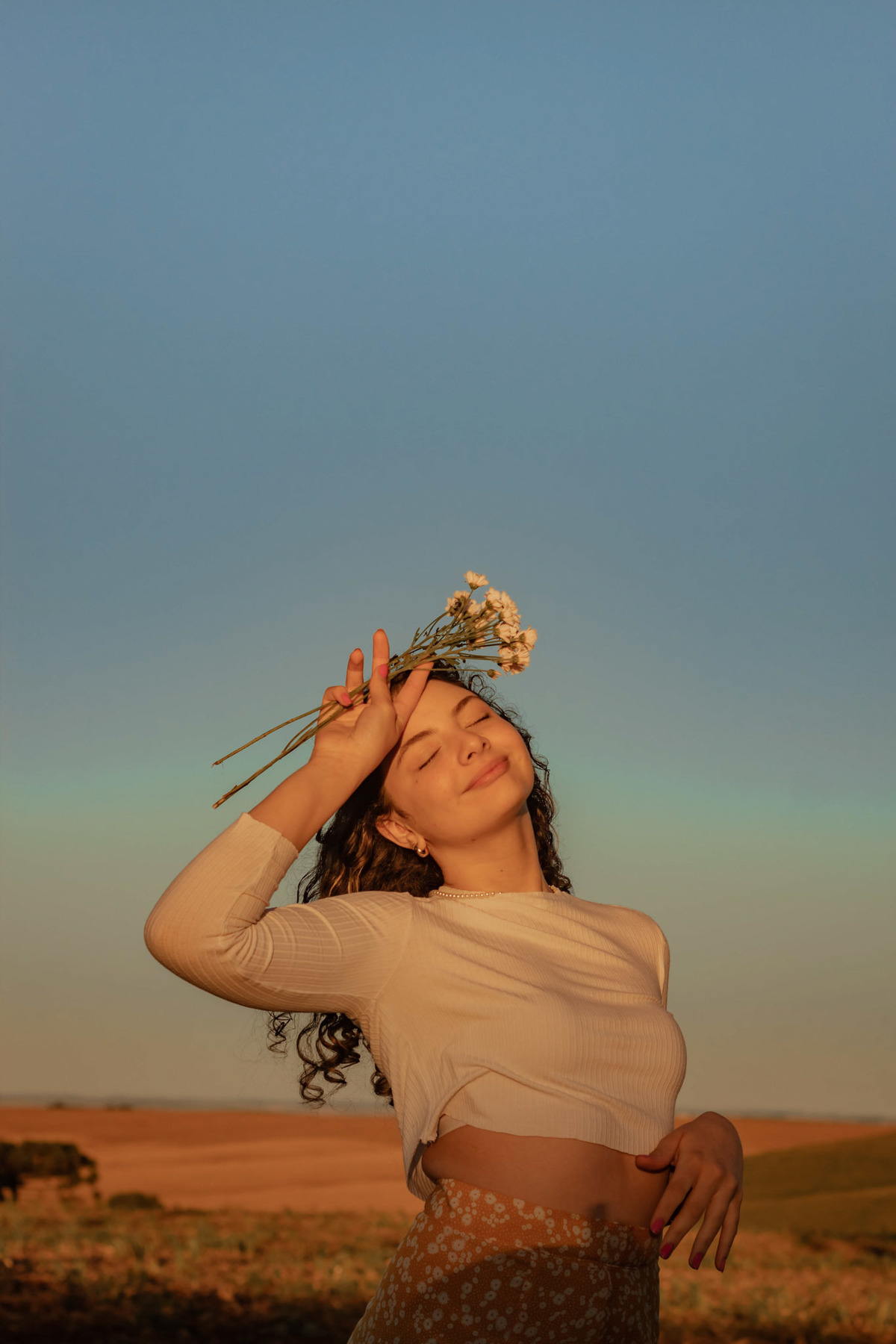 Ensaio feminino com flores