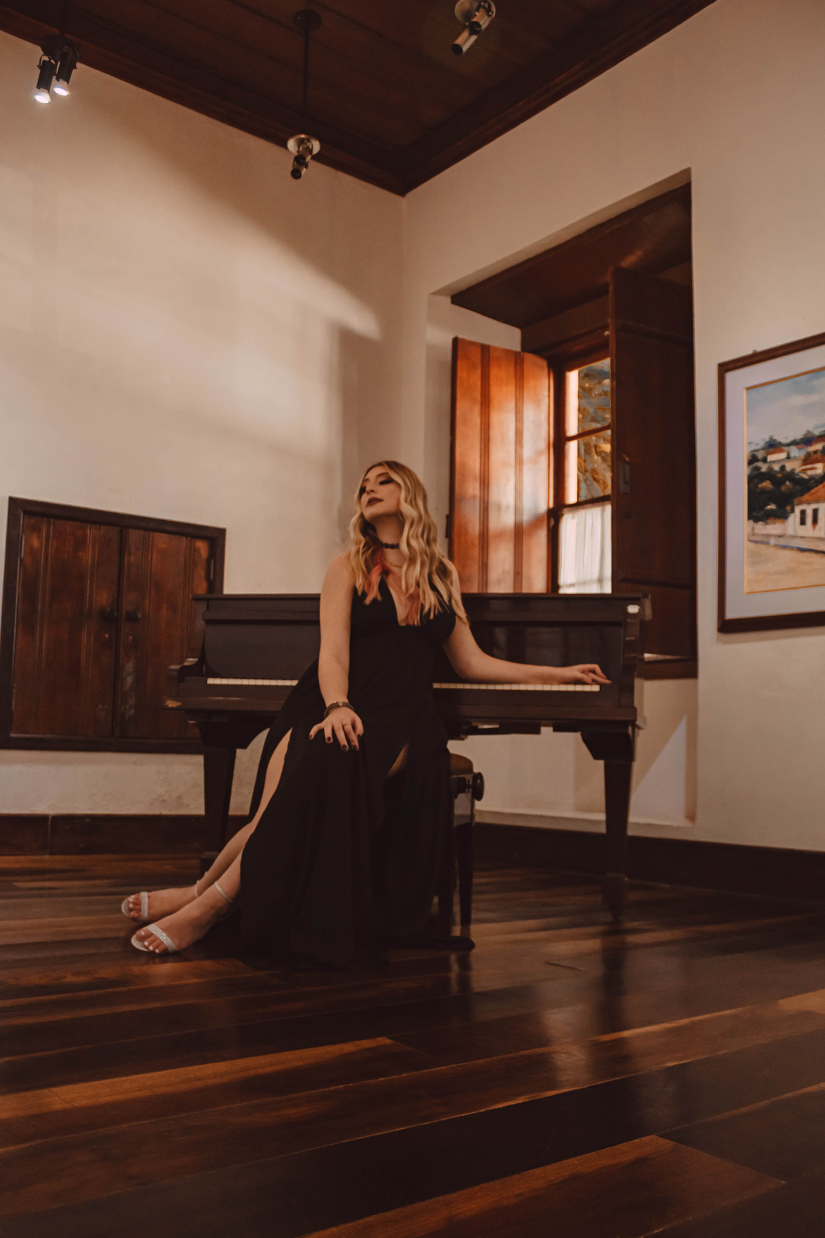 Ensaio de 15 anos em um piano