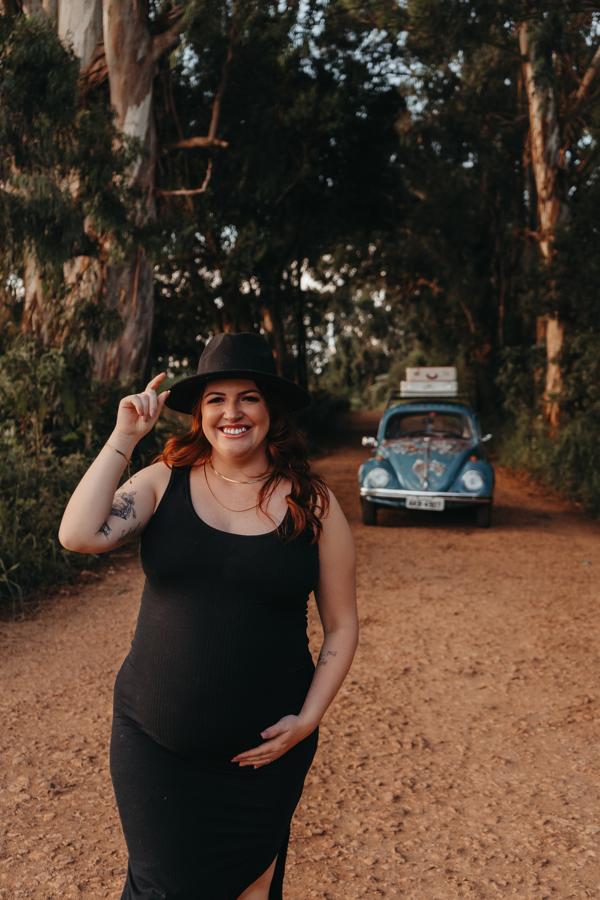 foto gestante com fusca