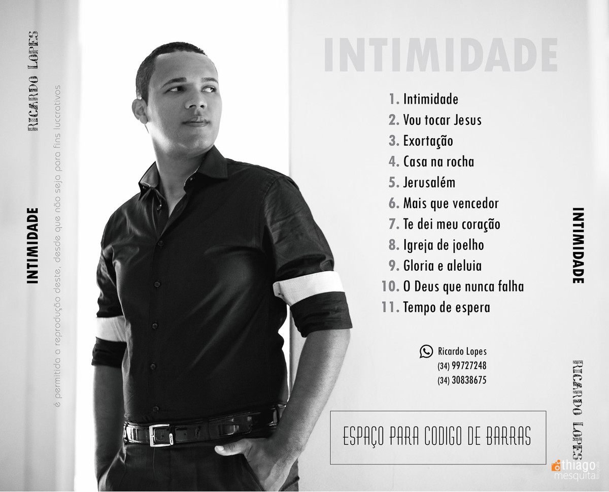 encarte para cd uberlãndia ricardo lopes cantor gospel uberlândia