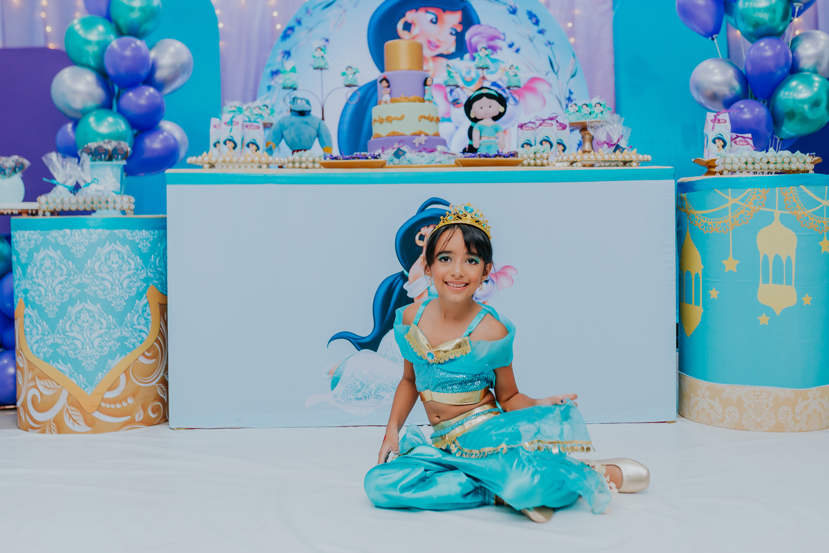 fotografia festa infantil ilha do governador Rio de Janeiro 7 anos Laura jasmine Aladdin 