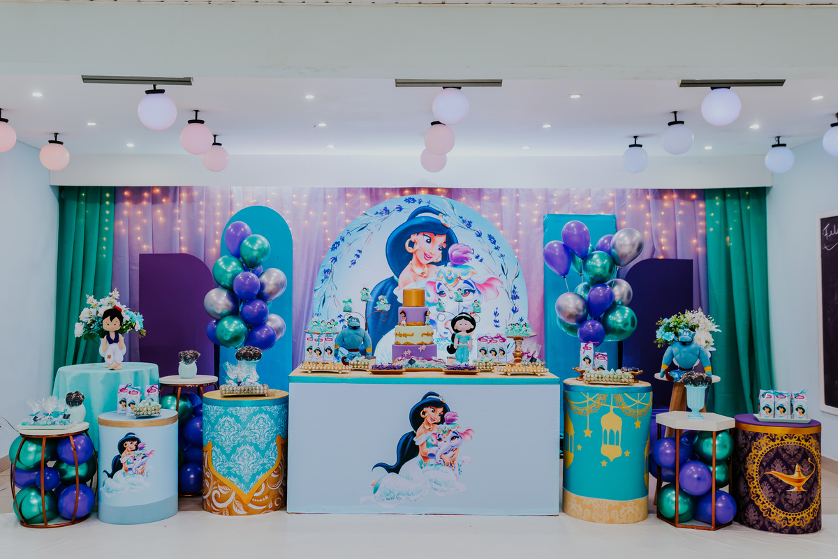 fotografia festa infantil ilha do governador Rio de Janeiro 7 anos Laura jasmine Aladdin 