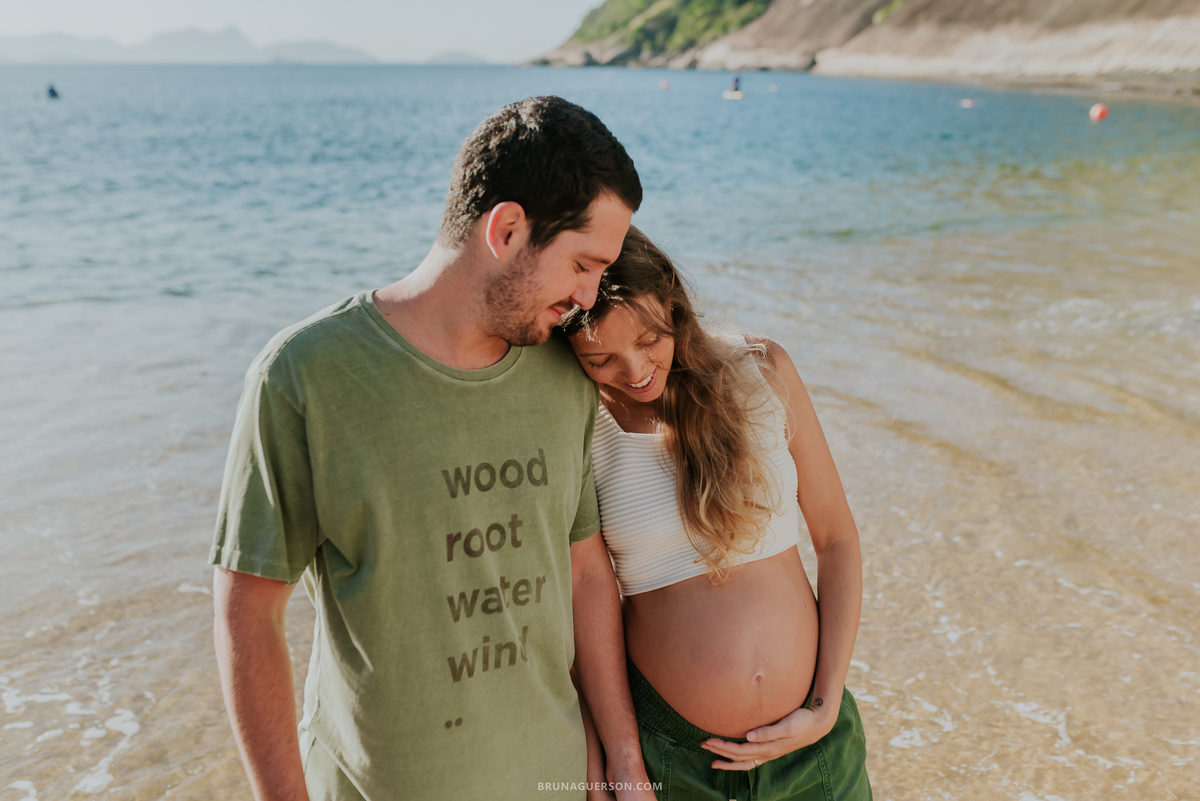fotografia ensaio gestante casal praia vermelha urca Rio de Janeiro 