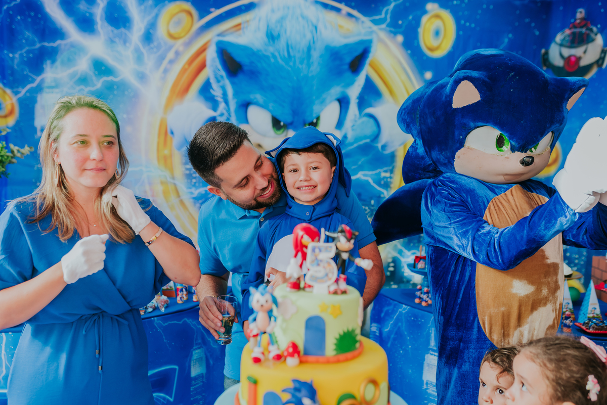 fotografia festa infantil espaço faz de conta Rio de Janeiro cachambi 5 anos Sonic 