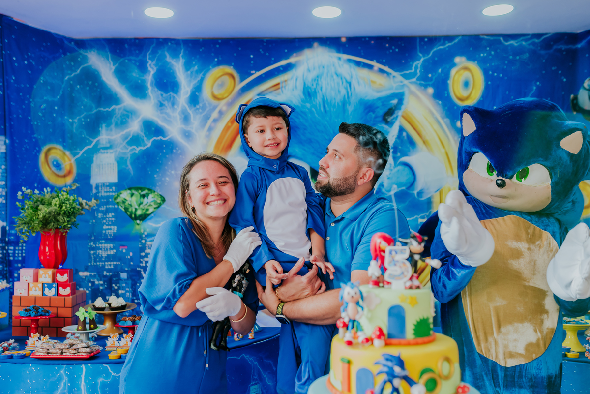 fotografia festa infantil espaço faz de conta Rio de Janeiro cachambi 5 anos Sonic 