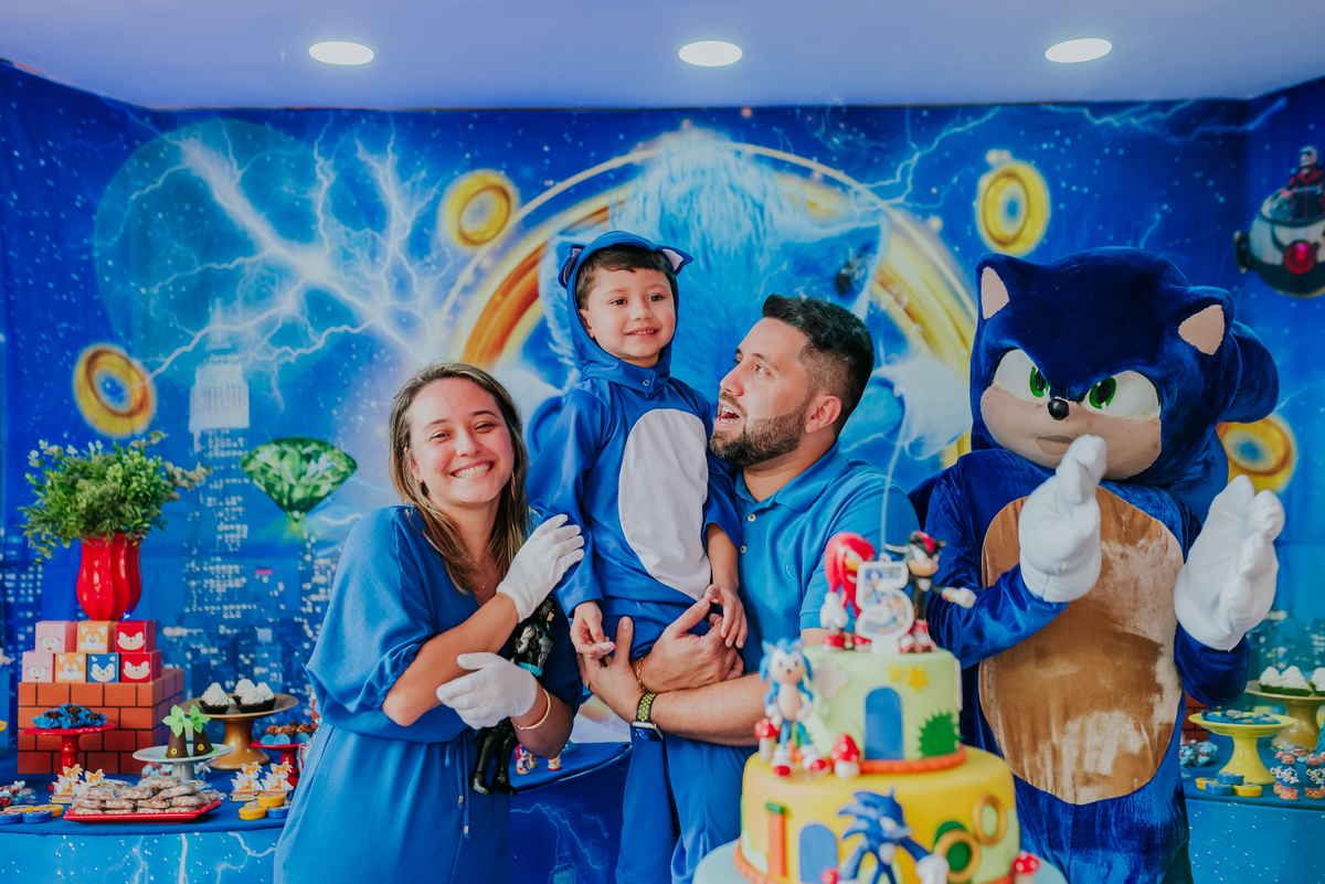 fotografia festa infantil espaço faz de conta Rio de Janeiro cachambi 5 anos Sonic 