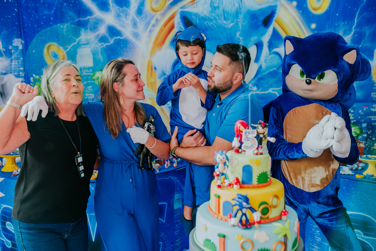fotografia festa infantil espaço faz de conta Rio de Janeiro cachambi 5 anos Sonic 