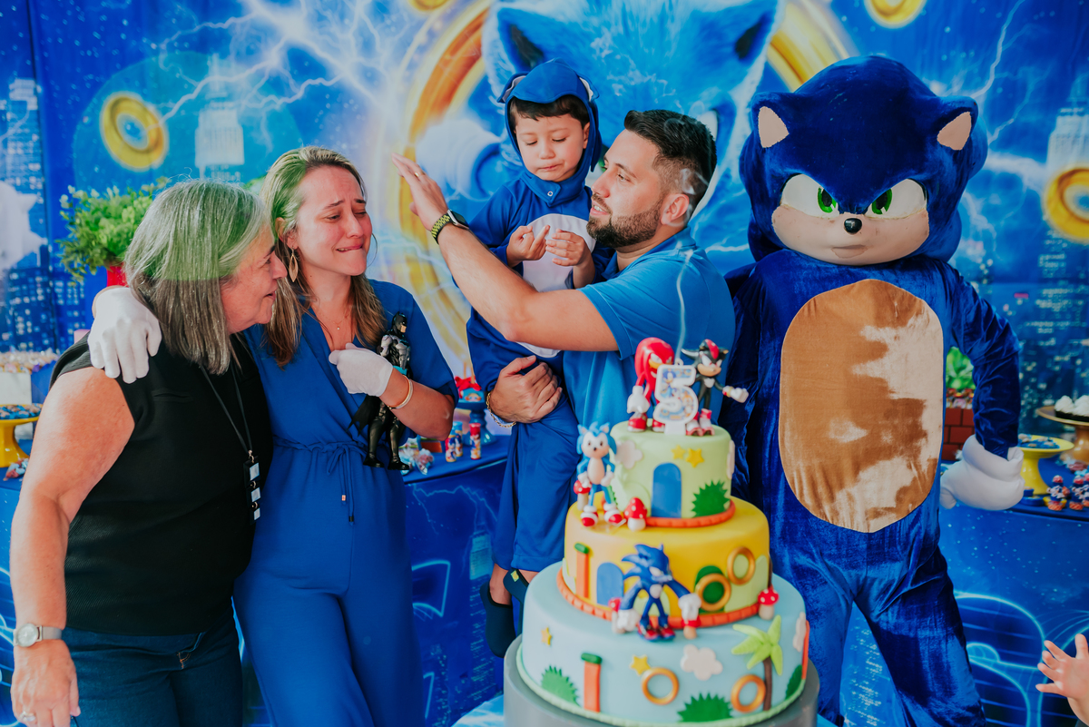 fotografia festa infantil espaço faz de conta Rio de Janeiro cachambi 5 anos Sonic 