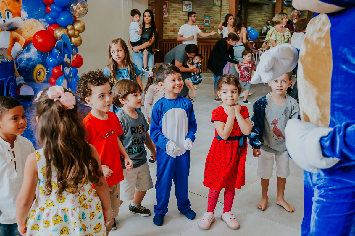 fotografia festa infantil espaço faz de conta Rio de Janeiro cachambi 5 anos Sonic 