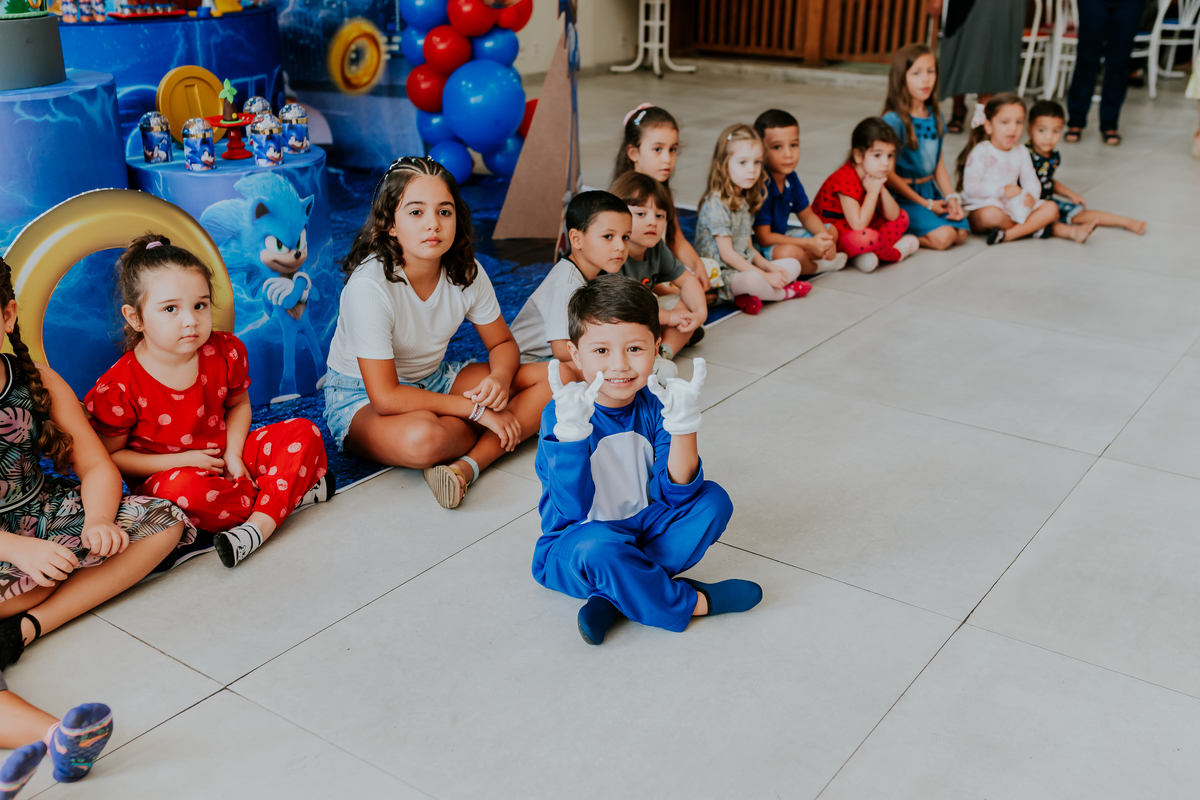 fotografia festa infantil espaço faz de conta Rio de Janeiro cachambi 5 anos Sonic 