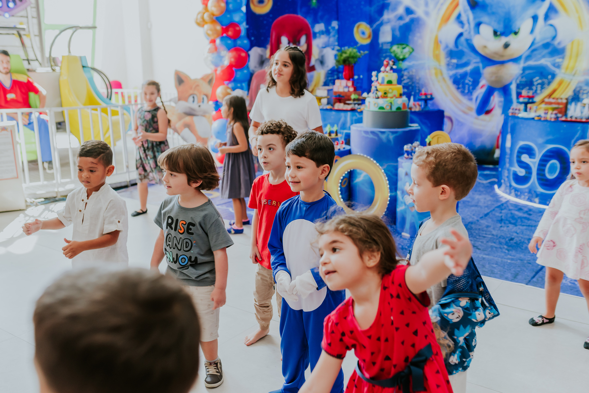 fotografia festa infantil espaço faz de conta Rio de Janeiro cachambi 5 anos Sonic 