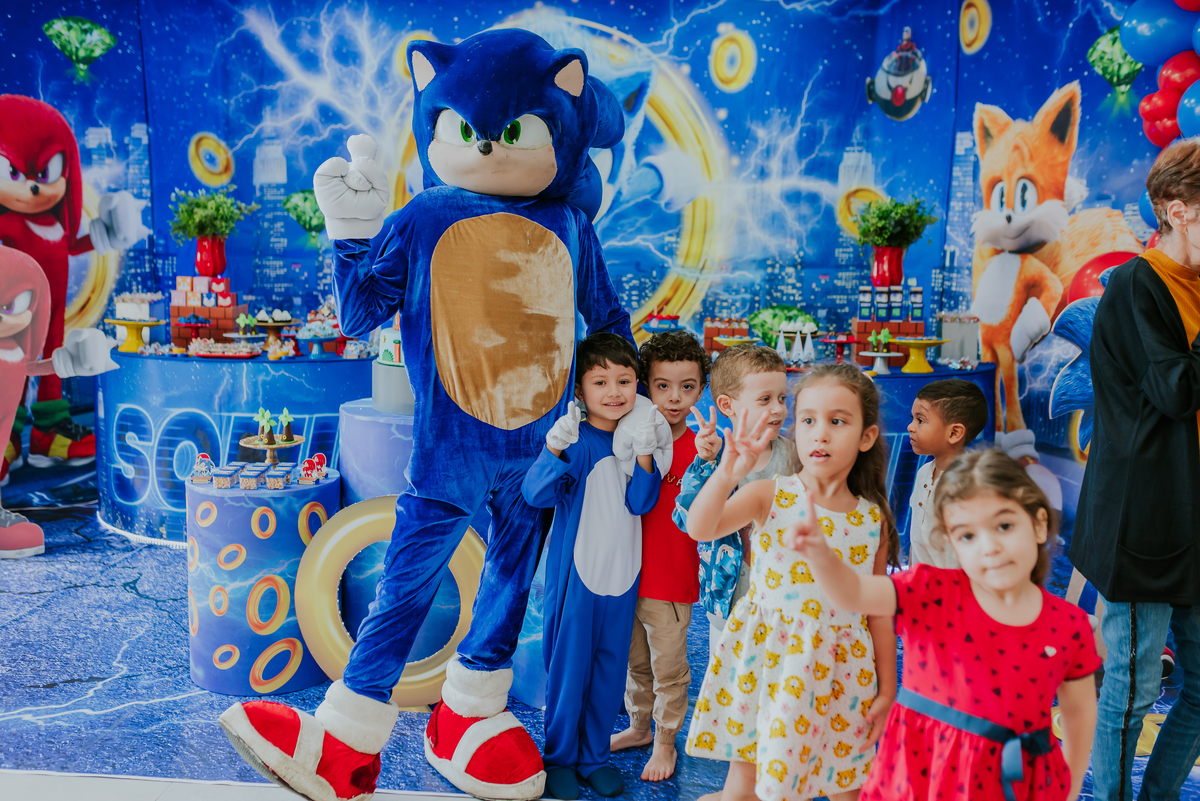 fotografia festa infantil espaço faz de conta Rio de Janeiro cachambi 5 anos Sonic 