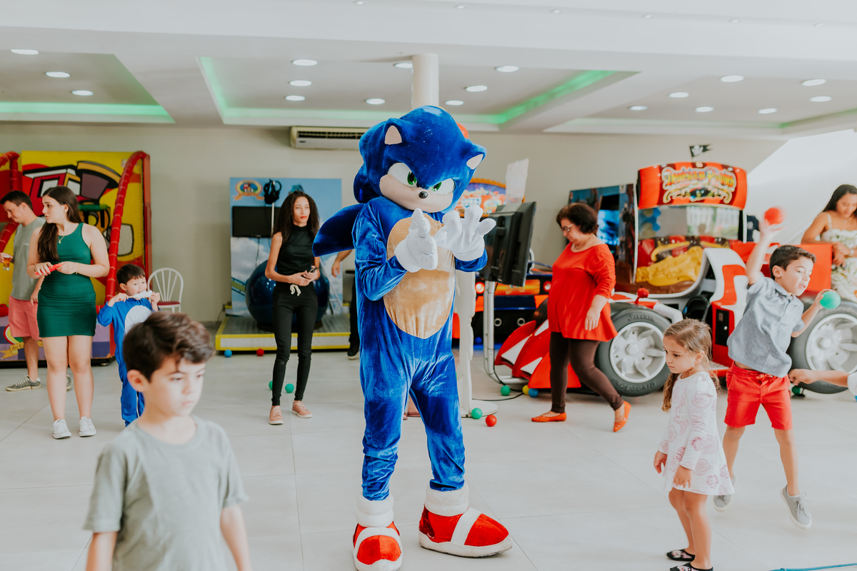 fotografia festa infantil espaço faz de conta Rio de Janeiro cachambi 5 anos Sonic 