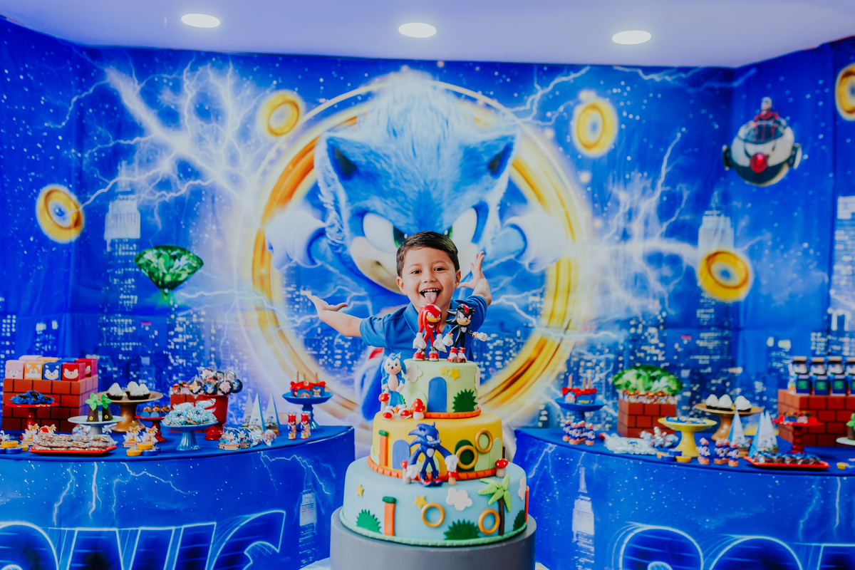 fotografia festa infantil espaço faz de conta Rio de Janeiro cachambi 5 anos Sonic 