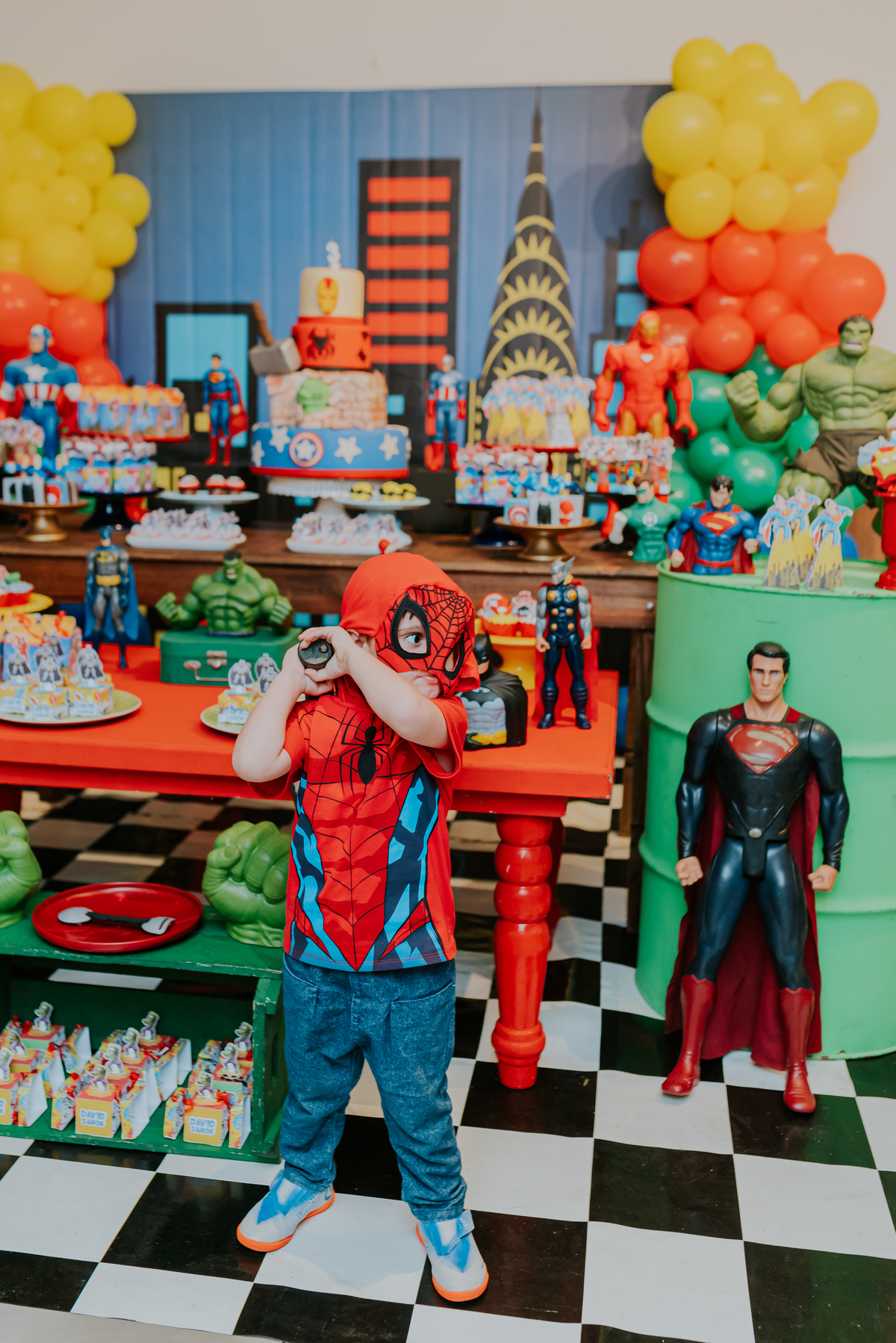 fotografia festa infantil Copacabana Rio de Janeiro 3 anos David 5 anos leticia super herois encanto fotografa familia