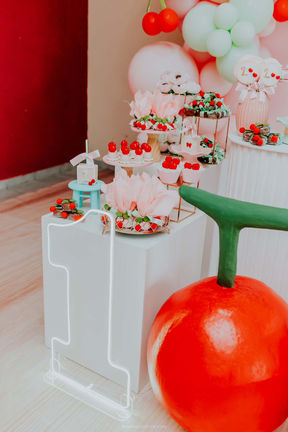 fotografia festa infantil Rio de Janeiro fotografa familia 1 ano Laura Tijuca tema cerejinha 