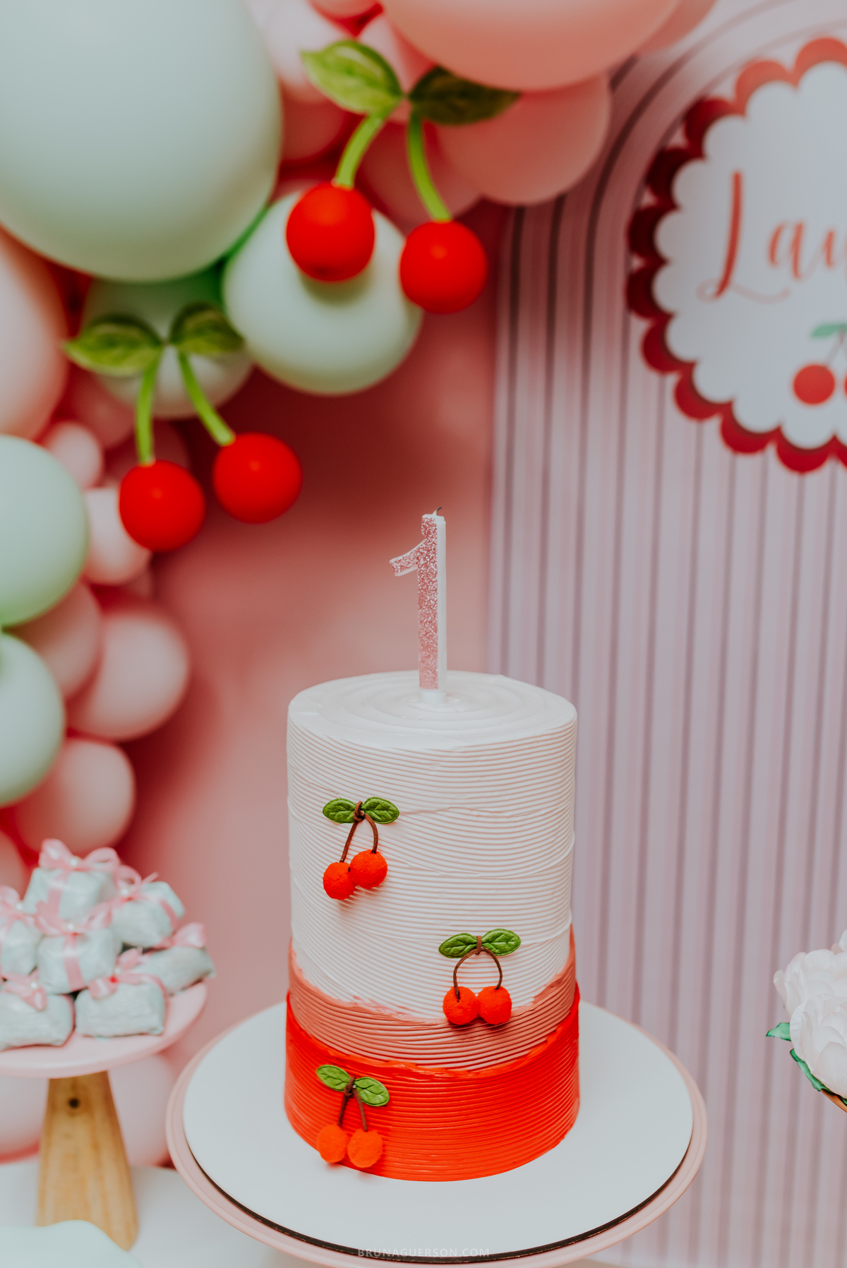 fotografia festa infantil Rio de Janeiro fotografa familia 1 ano Laura Tijuca tema cerejinha 