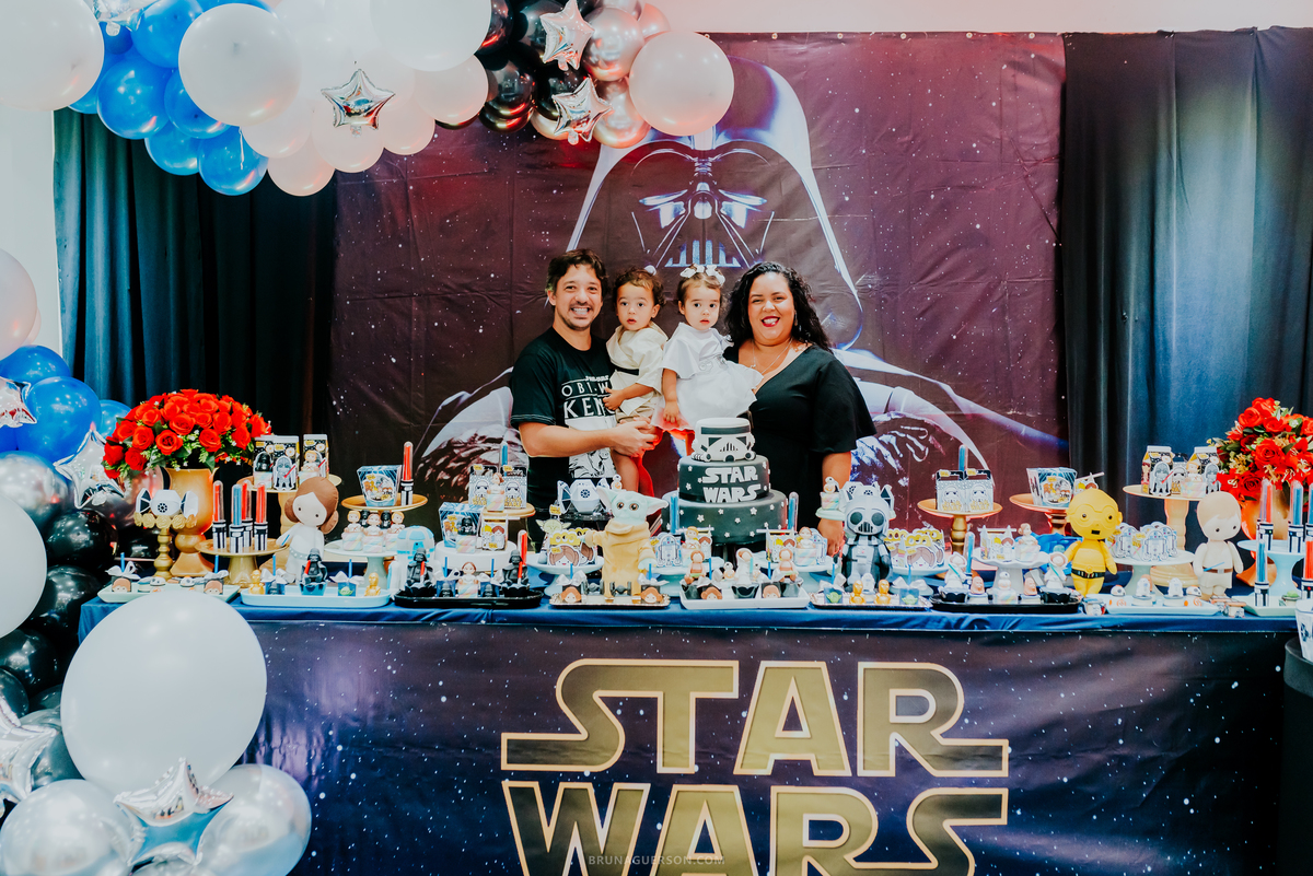 fotografia festa infantil turminha da pesada Tijuca Rio de Janeiro isis e Theo 2 anos gemeos fotografa familia tema stars Wars 