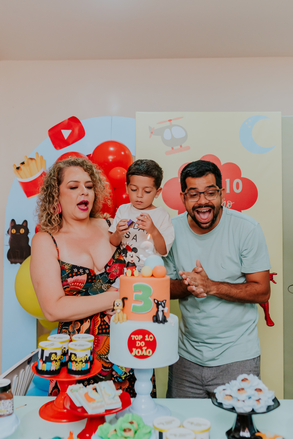fotografia festa infantil fotografa familia 3 anos Joao marcos Jacarepaguá rio de janeiro tema top 10 