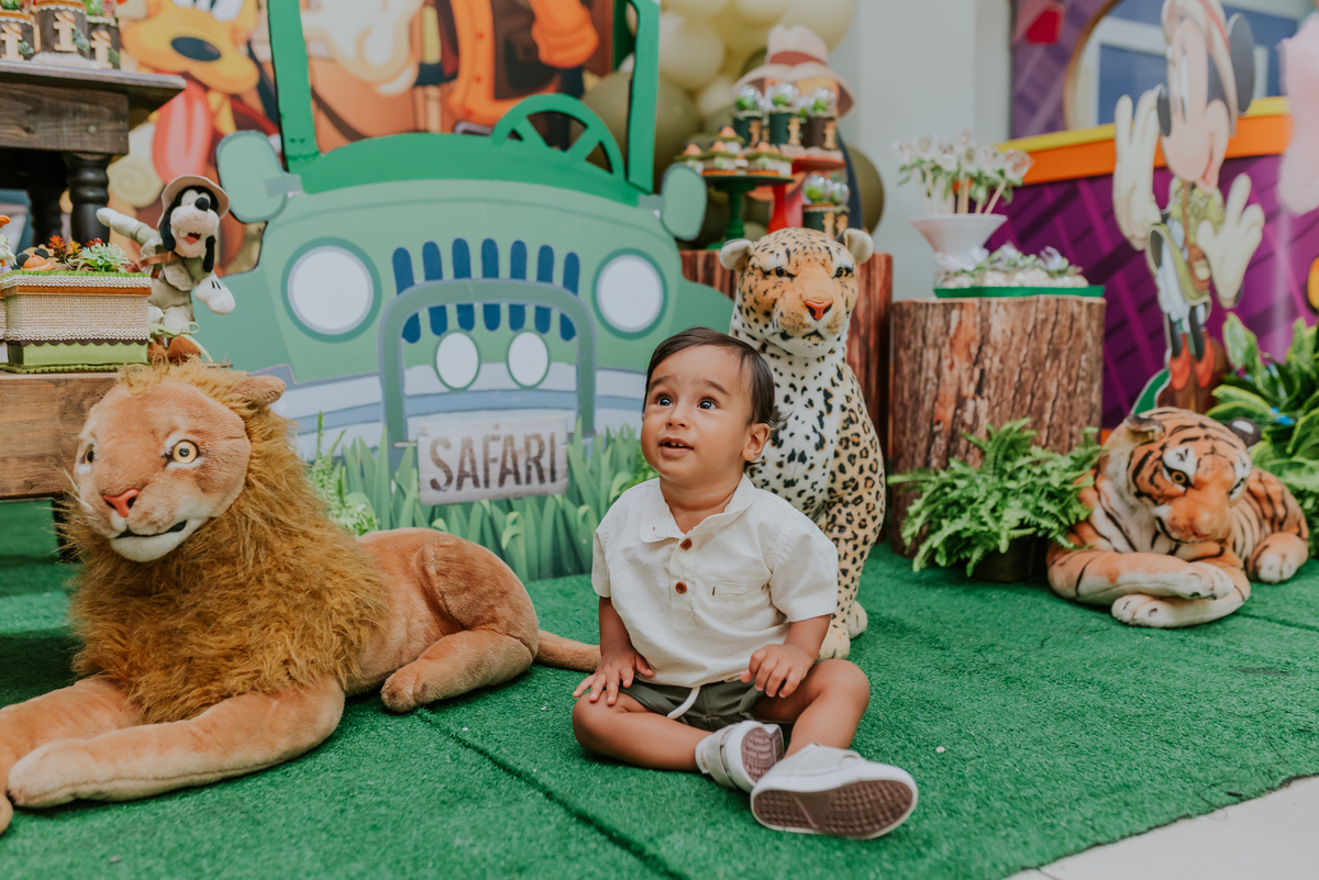 fotografia Rio de Janeiro festa infantil espaço diversão fotografa de familia 1 ano eduardo tema Mickey safari 
