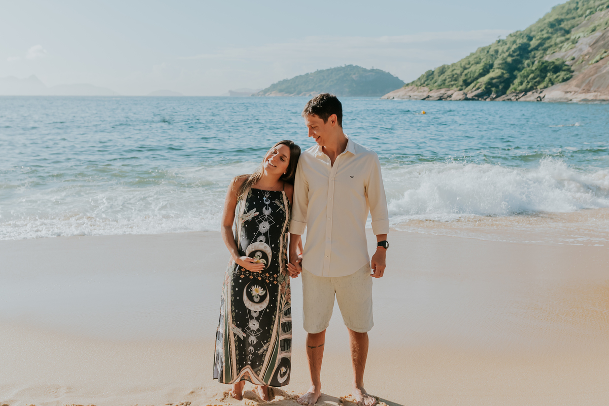 fotografia ensaio gestante praia vermelha urca Rio de Janeiro externo a espera da lua 