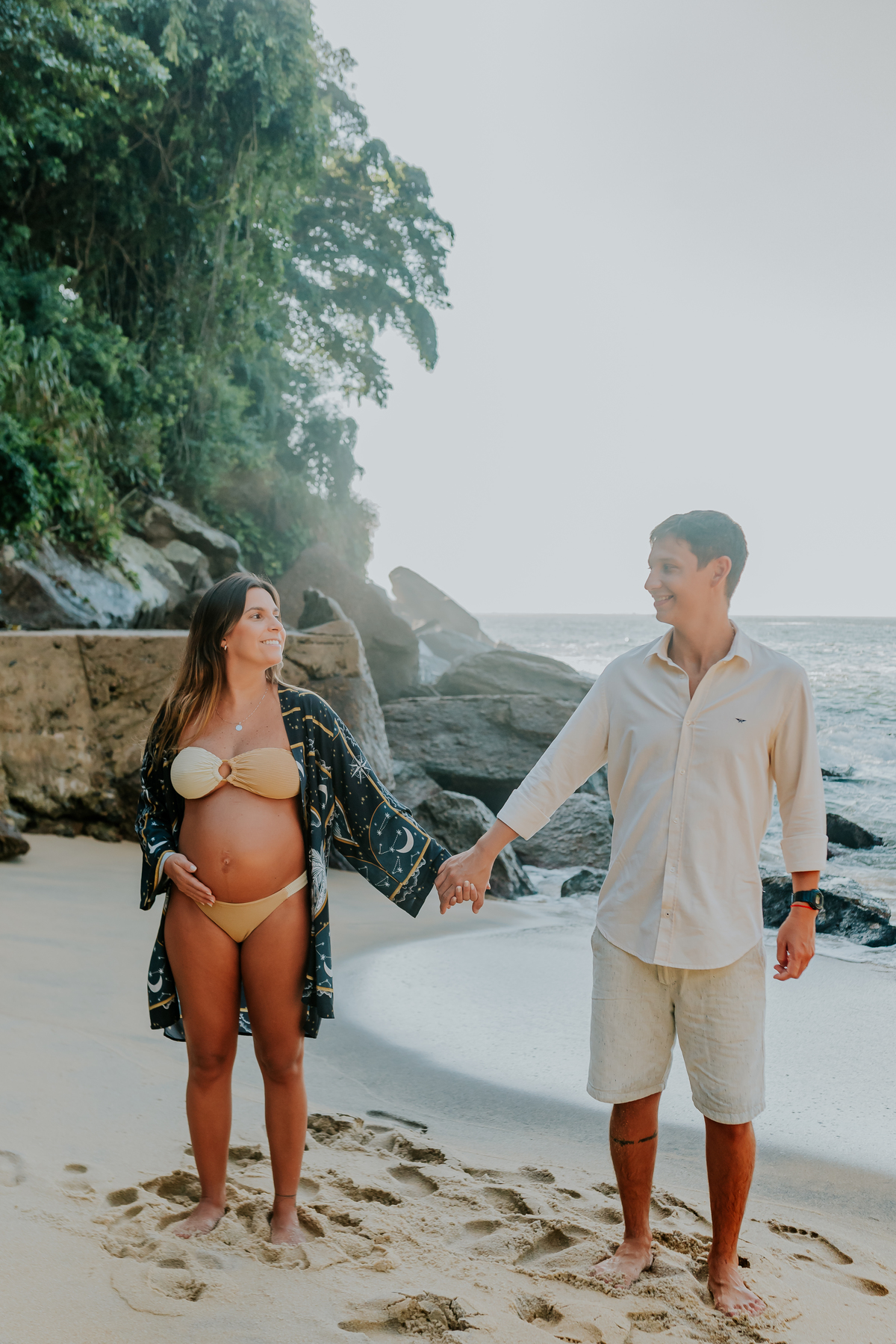 fotografia ensaio gestante praia vermelha urca Rio de Janeiro externo a espera da lua 