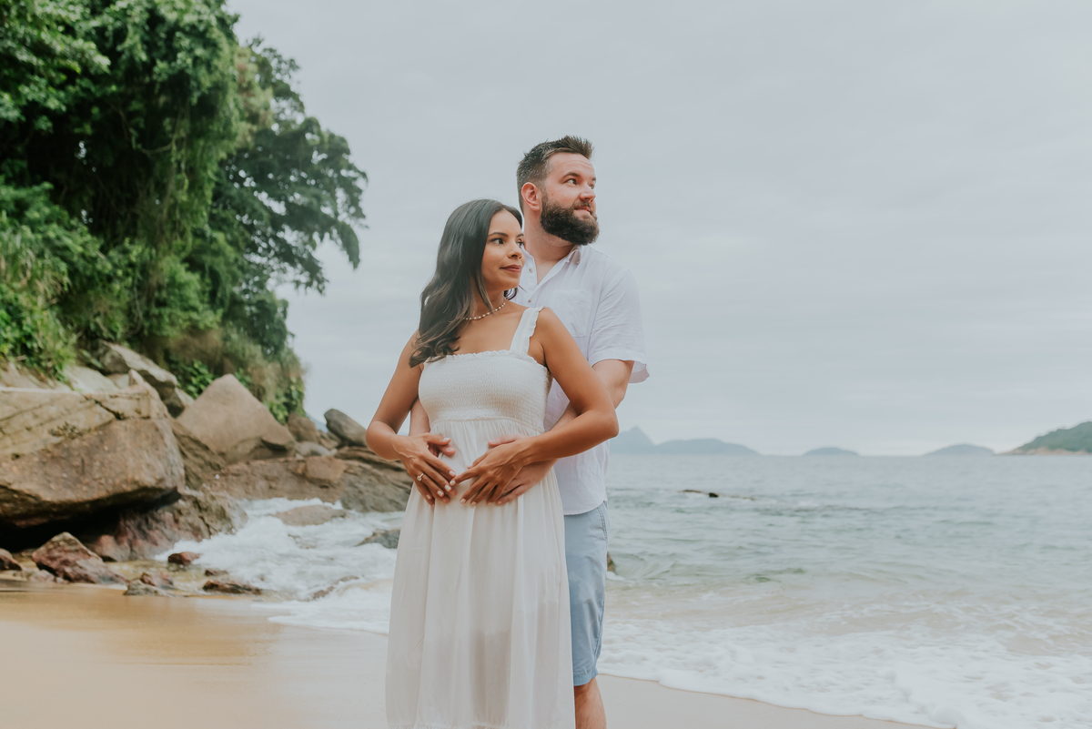 fotografia ensaio gestante revelação praia vermelha urca Rio de Janeiro a espera da Luiza fotografa familia rj 